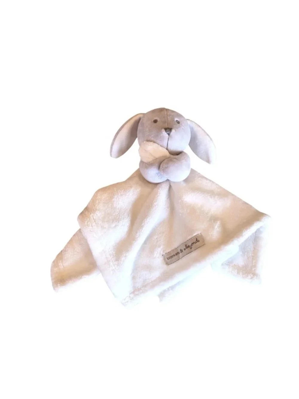 Blankets and Beyond White Gray Bunny Plush Security Blanket Lovey